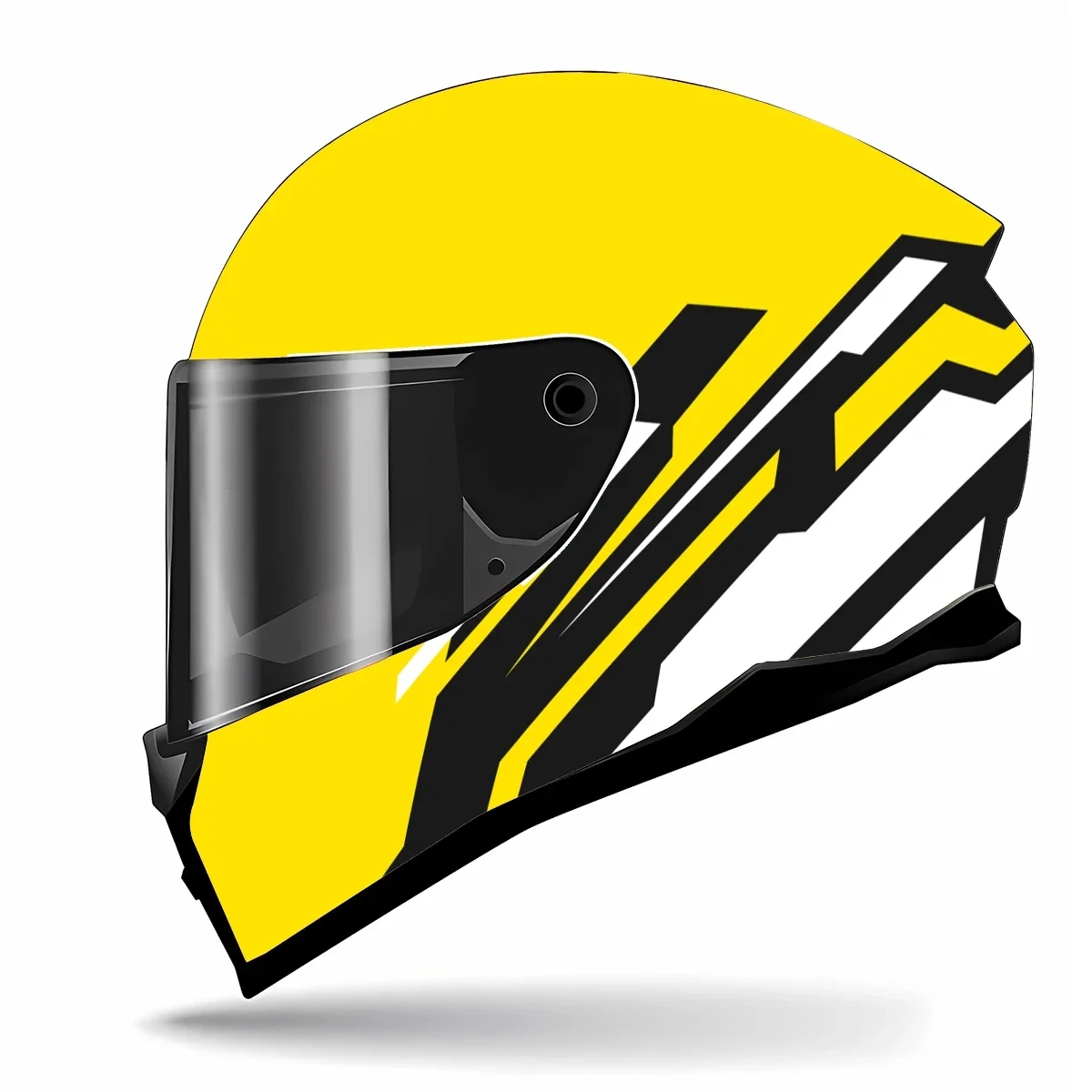 Abstract Black and Yellow Full Helmet Wrap Sticker Motorcycle Racing Graphic Decal Vinyl Decor