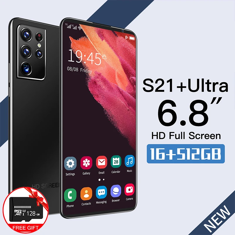 

Смартфон глобальная версия S21 + Ultra, 6,8 дюйма, HD, Android 10,0, 24 + 48 Мп, 16 ГБ + 512 Гб, 10 ядер, две SIM-карты, Google, GPS