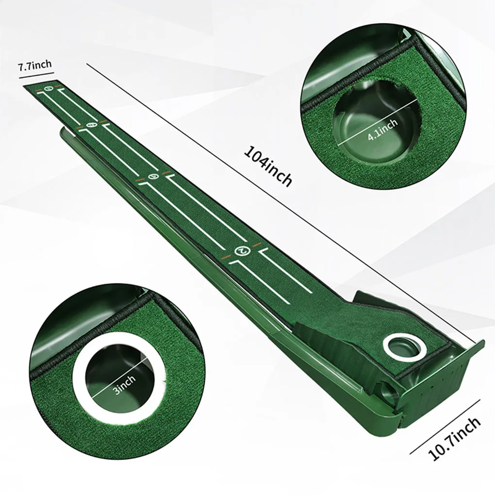 

Golf Putting Mat Detachable Auto Return Replacement Nonslip Indoor Outdoor Home Learner Training Practicing Aid