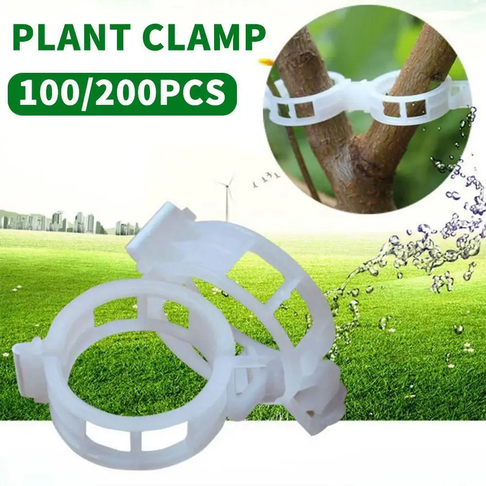 

100/200Pcs Plastic Plant Support Reusable Clips Plant Vine Protection Grafting Fixing Tool For Garden Vegetable Tomato Supp M8L4