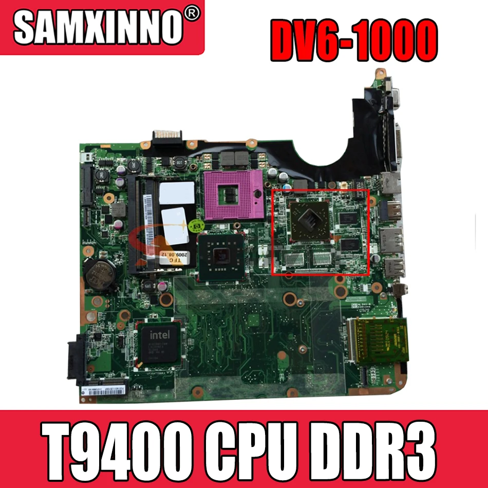 

Akemy 578378-001 For HP DV6T-1300 DV6-1310TX DV6-1000 DV6T Laptop Motherboard HD4500 W/ T9400 CPU DDR3 DAUT3MB28C0