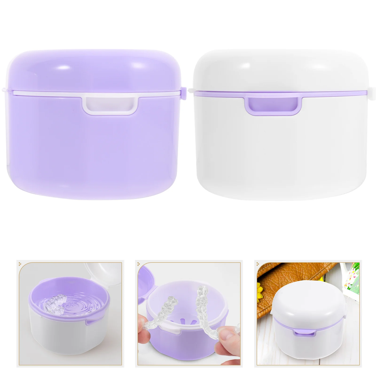 

Denture Cleaning Tablets Braces Box Para Guardar Portable Retainer Carrier