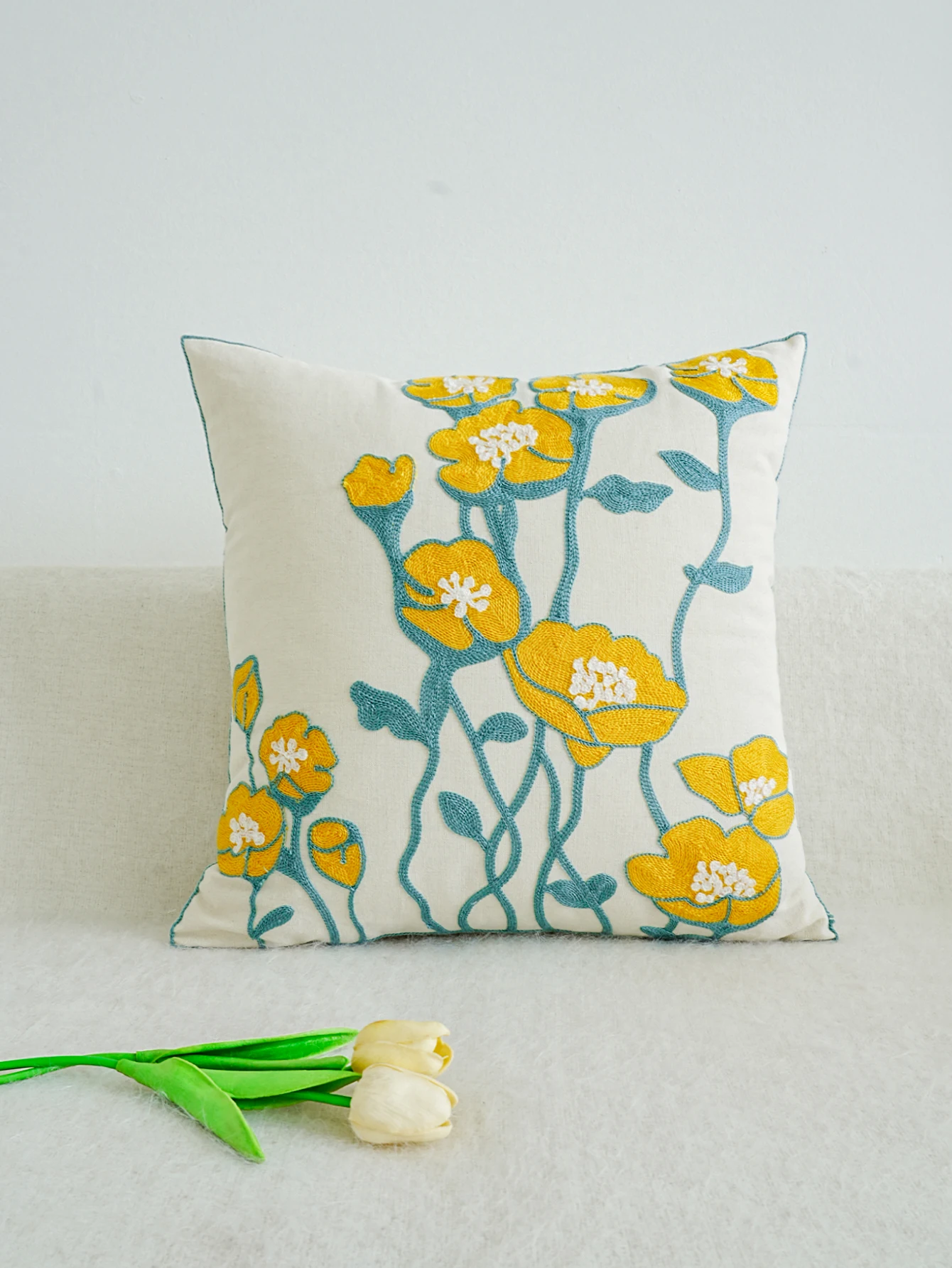 

Цветочная вышивка чехол для подушки из полиэстера