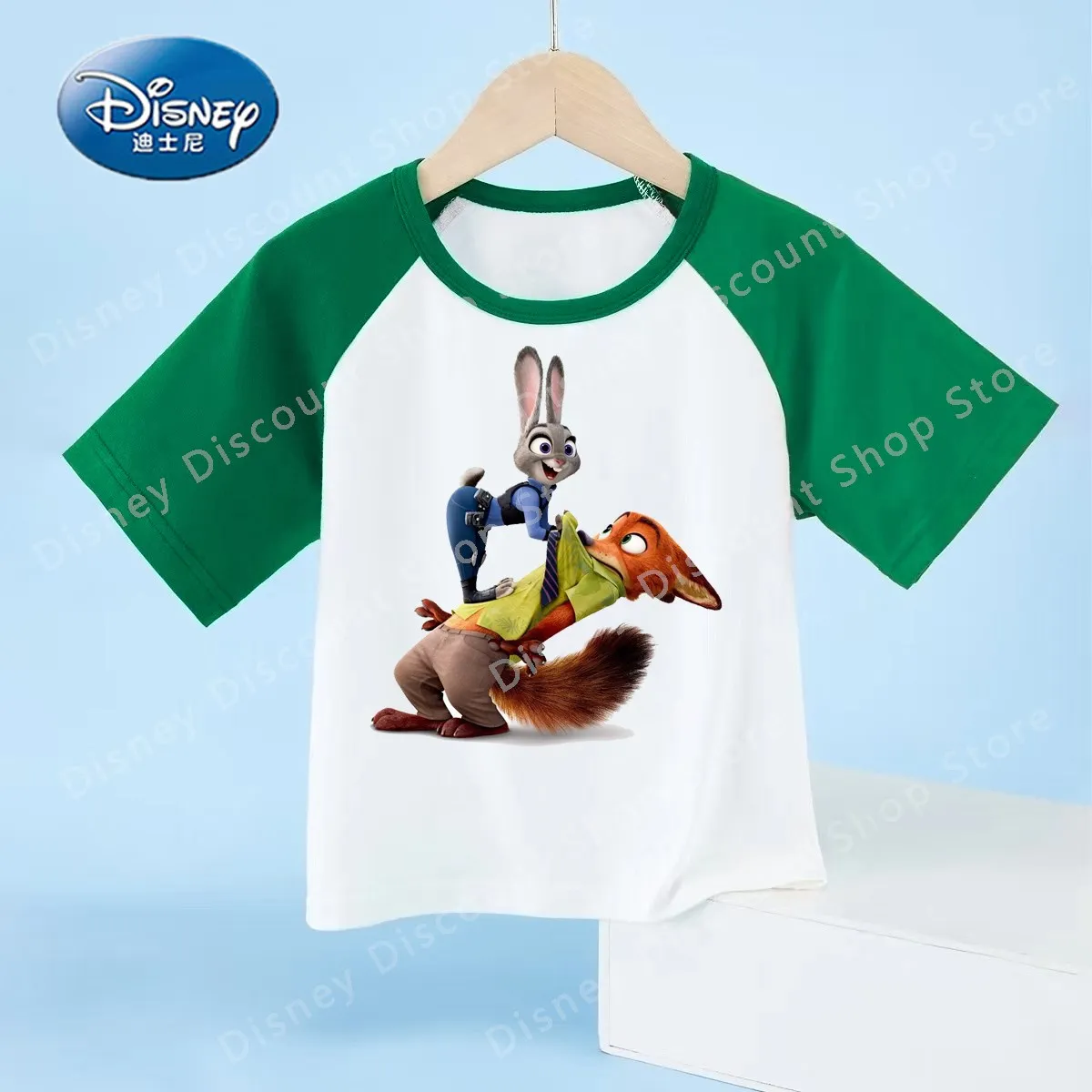 

Disney Zootopia Raglan Color Children T-Shirt Cute Boy Girl Clothes Kid Kawaii Anime Cartoon Little Baby Casual Rabbit Fox Tee