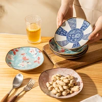 japanese flower dessert salad plate ceramic pasta plate kitchen party cake snack dinner dish heat resistant microwave safe