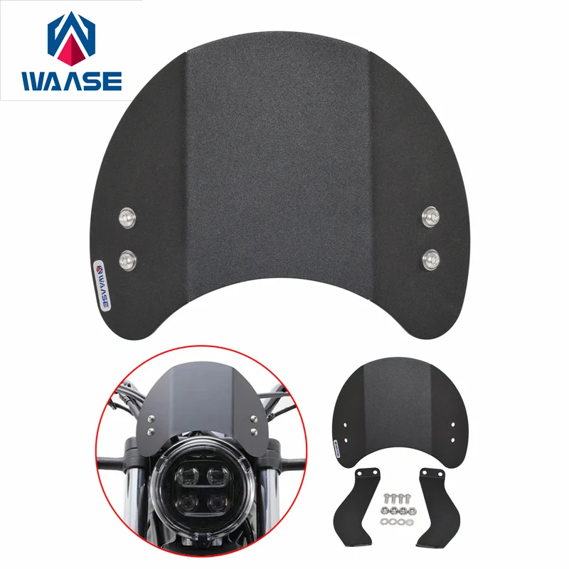

waase For Honda Rebel 300 500 CMX300 CMX500 2017 2018 2019-2022 Windscreen Windshield Wind Deflector Shield Screen Visor Glass