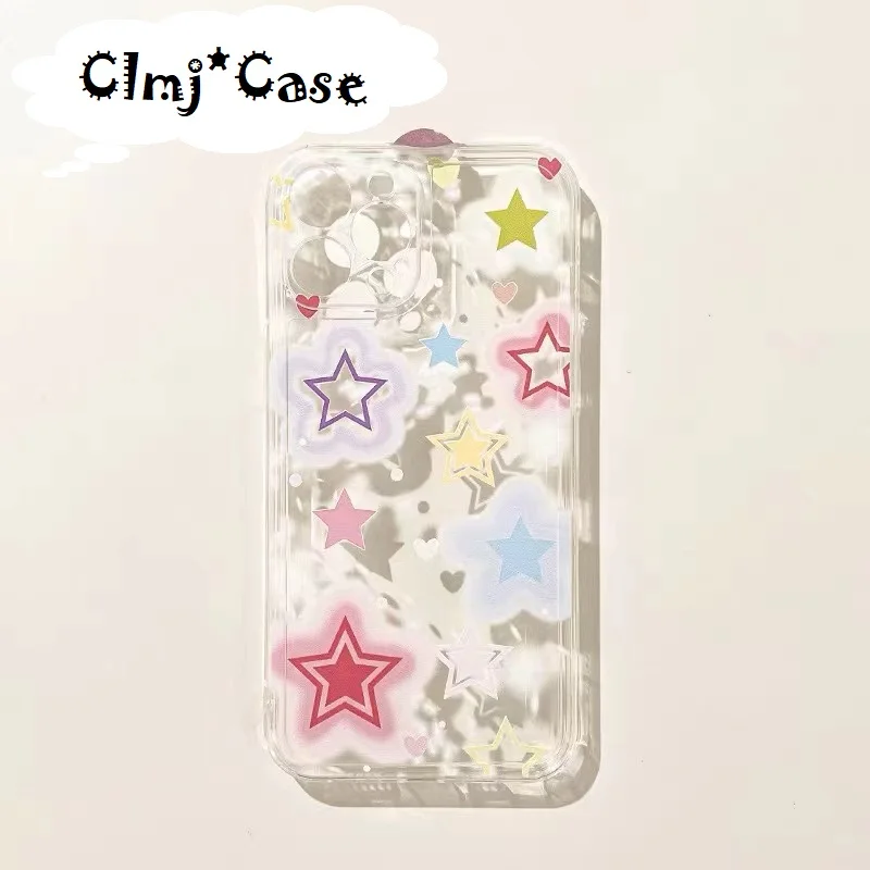 

Clmj Dream Star iPhone Case For iPhone 11 12 Mini 13 Pro Max 14 7 8 Plus Se 2020 XR XS Max X Silicone Phone Protective Cover INS