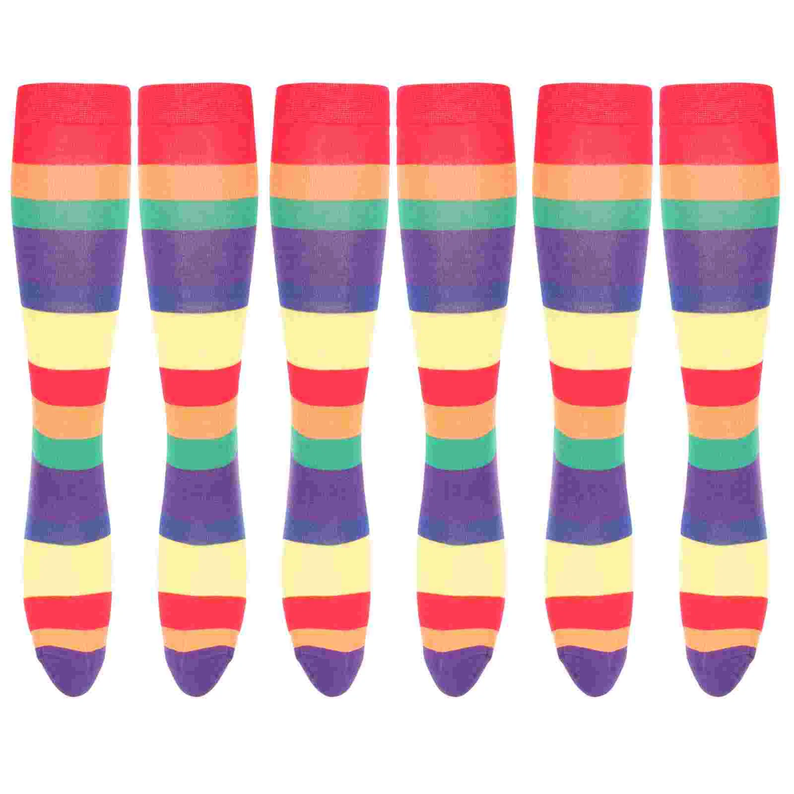 

3 пары гей длинные женские чулки до бедра полосатые хлопковые чулки до колена