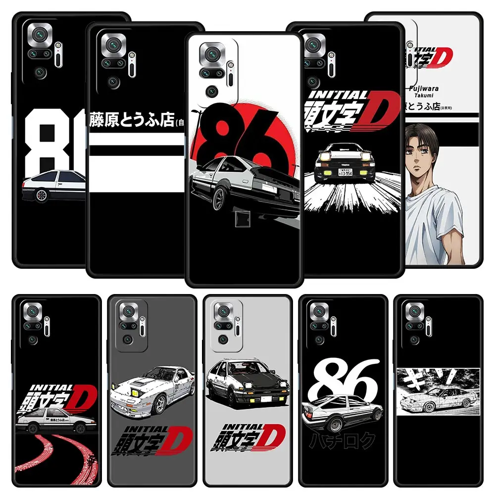 

Fujiwara Takumi AE86 Initial D Phone Case For Xiaomi Redmi Note 12 5G 11 10 Pro Plus 9S 9 8 7 9T 8T 10C 9C 9A K50 Gaming Cover