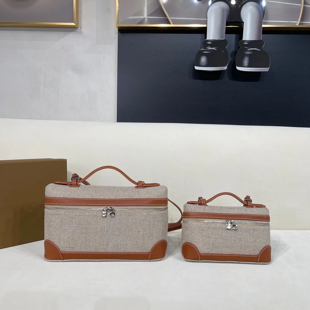 

2023 Designer luxury genuine leather bags Loro piana premium cowhide pattern detachable classic double zipper women's handbag