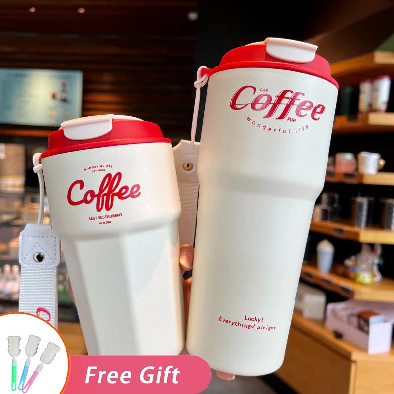 

Coffee Thermal Mug Stainless Steel Thermos Hot Drinks Water Bottle Portable Vacuum Flasks Children Tumbler Travel Insulation Cup