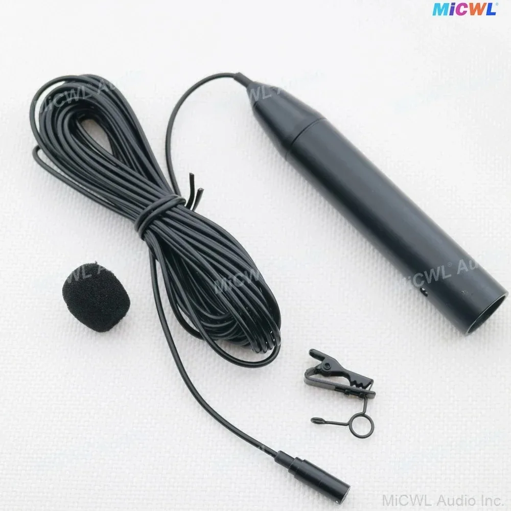 Фото Профессиональный петличный микрофон MiCWL XLR 3-контактный с фантомным питанием 48В для микшера, усилителя, предусилителя, кабель 5м №5