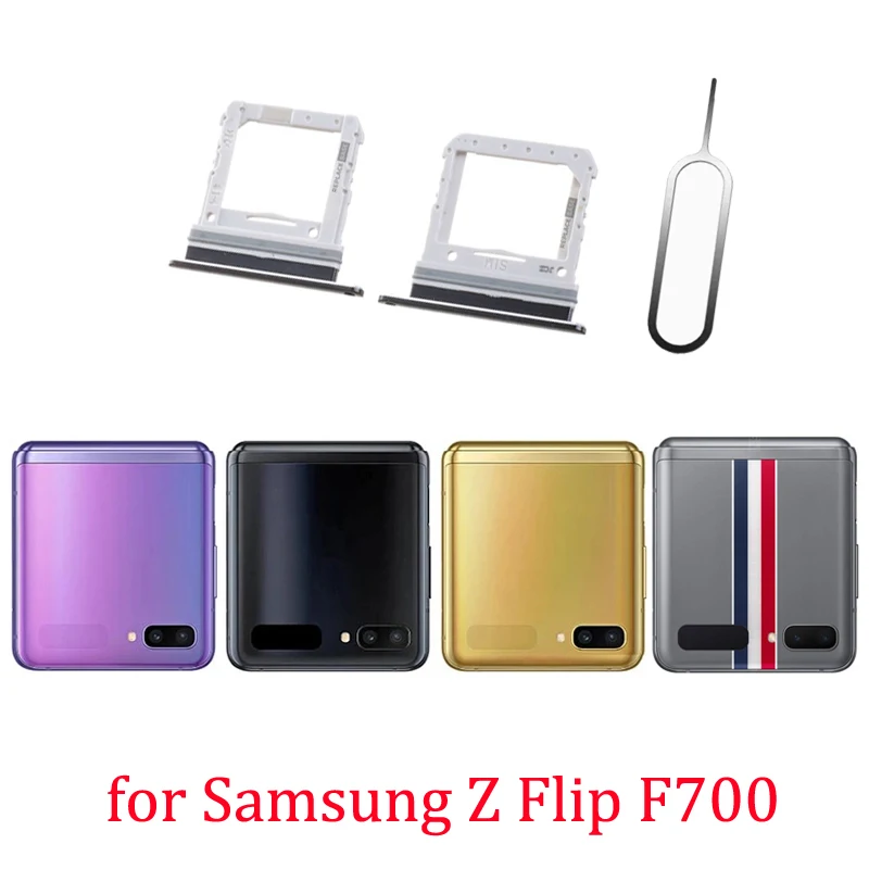 Для Samsung Galaxy Z Flip F700 F700F F700U F700W F700N оригинальный новый телефон Sim-карта лоток серый с инструментом для извлечения