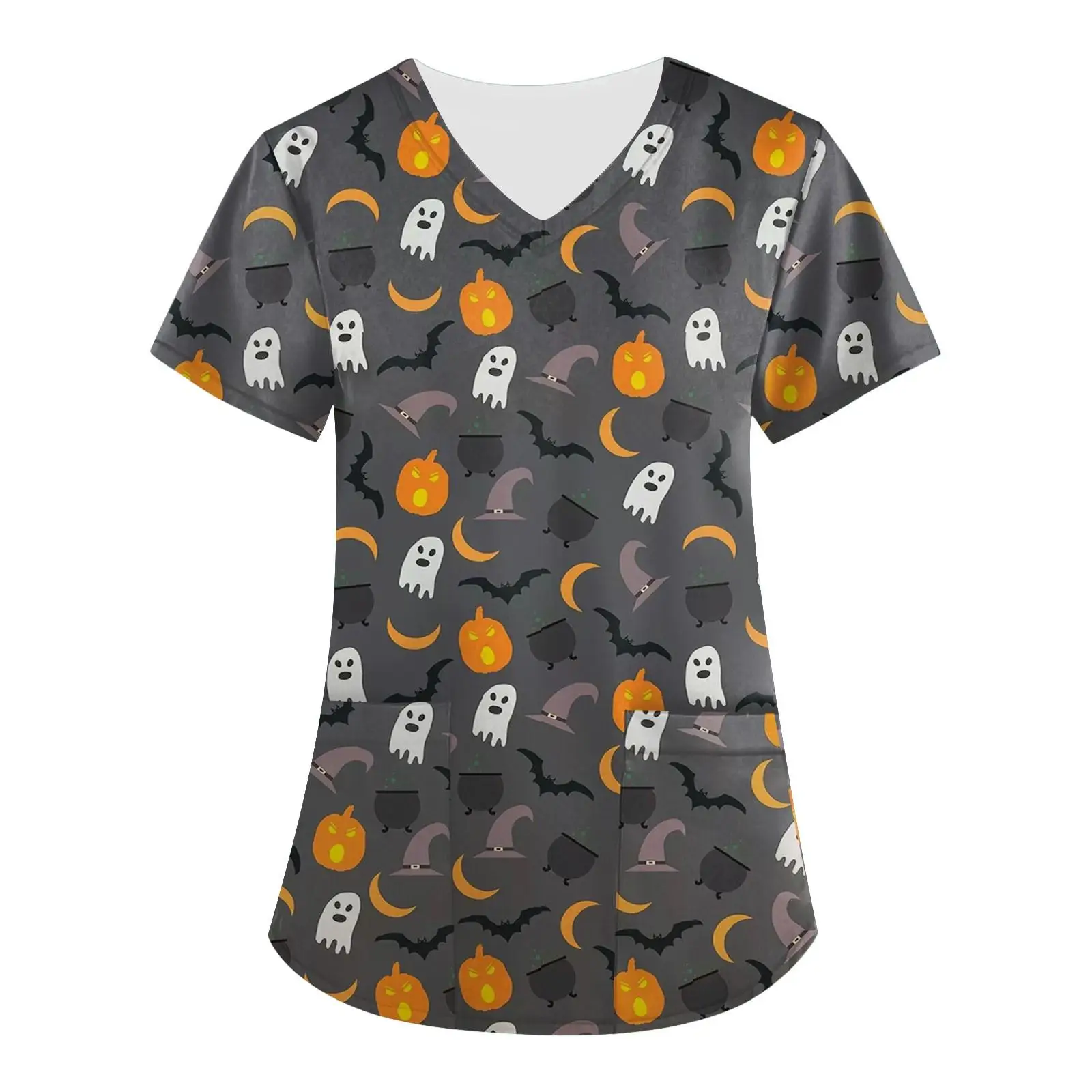 Женская Больничная Униформа с рисунком тыквы на Хэллоуин футболка для кормления