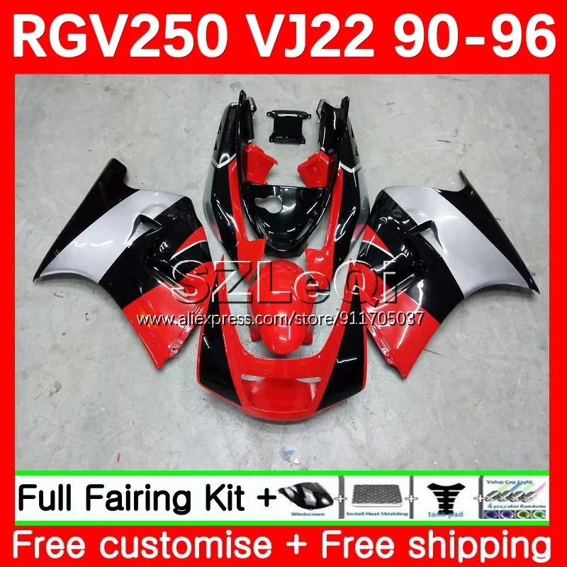 

Серебристо-Красный VJ22 для SUZUKI RGV250 SAPC RGV-250 90 91 92 93 94 95 96 RGV 250 1990 1991 1992 1993 1994 1995 1996 обтекатель 67LQ.22