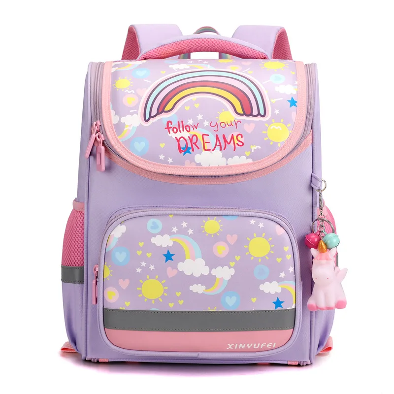 Girls' School Backpack Children School Bag Rainbow Cute Princess Primary Backpack For Teenagers Girls Schoolbag Mochila Infantil
