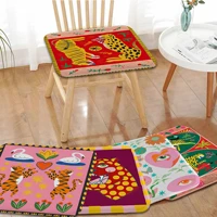 abstract pink leopard eyes hand heart tiger flower art seat pad household cushion soft plush chair mat office bar sofa decor