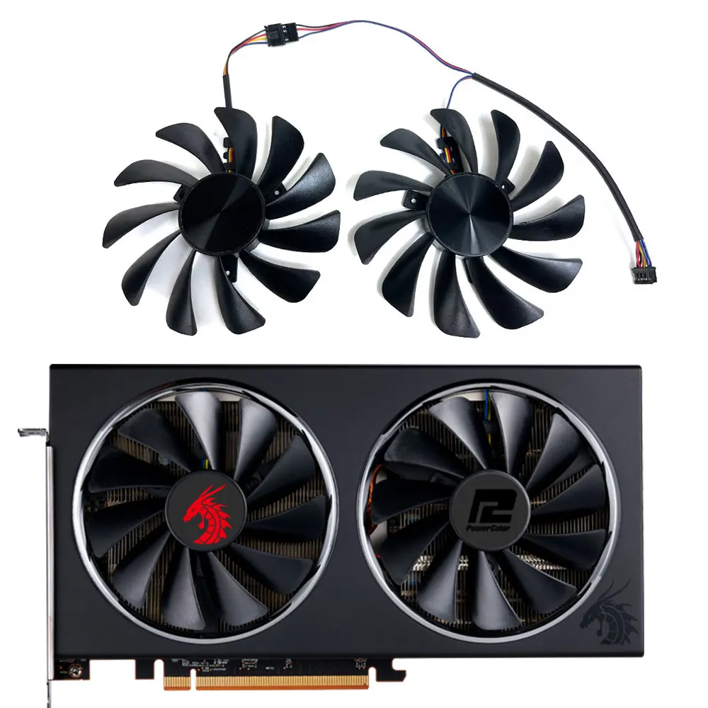 FDC10U12S9-C CF1010U12S RX 5700XT, 5600XT вентилятор GPU, для PowerColor Red Dragon Radeon RX 5600XT, 5700, 5700XT Вентилятор Охлаждения видеокарты FDC10U12S9-C CF1010U12S RX 5700XT, 5600XT вентилятор GPU, для PowerColor Red Dragon Radeon RX 5600XT, 5700, 5700XT Вентилятор Охлаждения видеокарты