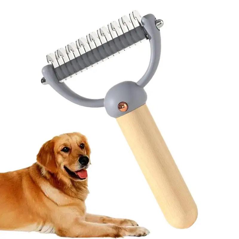 

Pet Deshedding Brush Undercoat Rake Slicker Brush For Dogs Double-Sided Dematting Cat Combs For Grooming Cats Dog Rake Brush