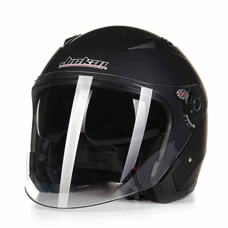 New arrival JIEKAI double lens motorcycle men women helmet 3/4 increase windshield helmet top quality for Riding enlarge