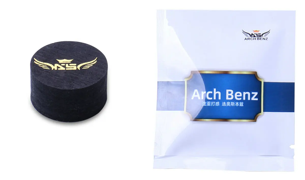 ARCH BENZ Professional Billiards Accessories Leather Pool Cue Tip 14mm-Hardness M