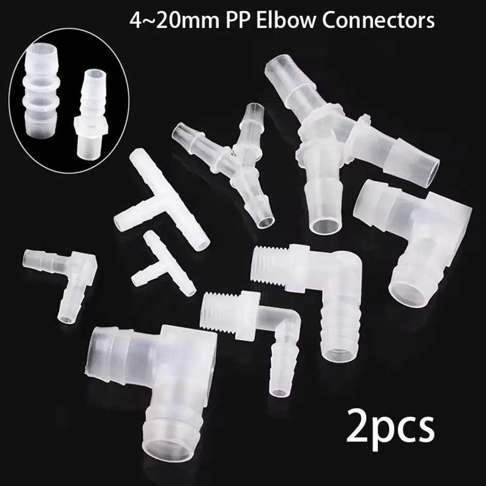 

2pcs 4~20mm PP Elbow Connectors Transparent Aquarium Tank Fittings New Pagoda Joint for Hose Connector