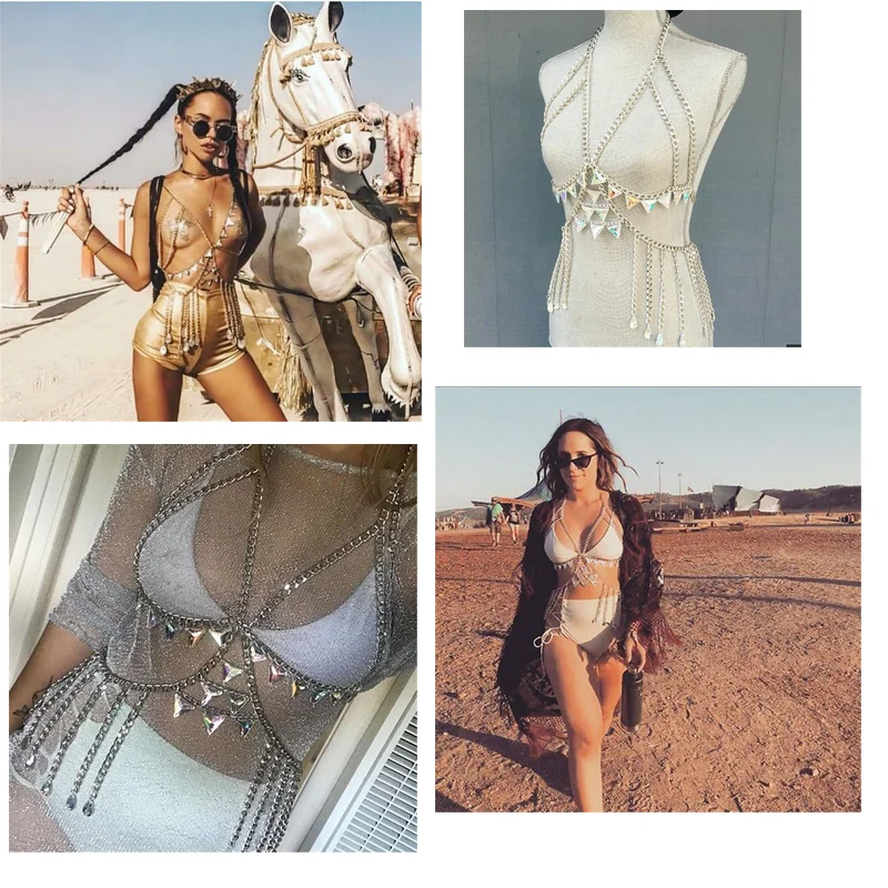 

2022 European And American Summer Sexy Hollow Body Chain Waist Chain Hot Drill Nail Bead Nightclub Punk Style