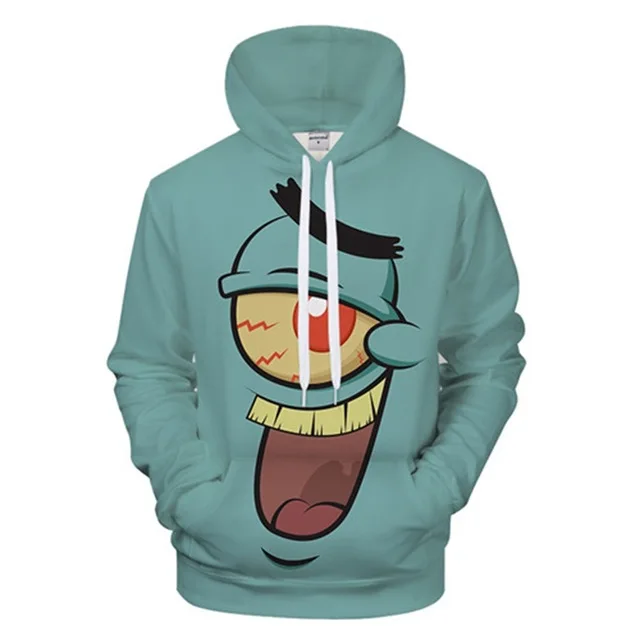 

funny Sponge anime face 3d Print Hoodies Fashion Men Harajuku Sweatshirts Streetwear Hip Hop tops Autumn Winter Clothes men