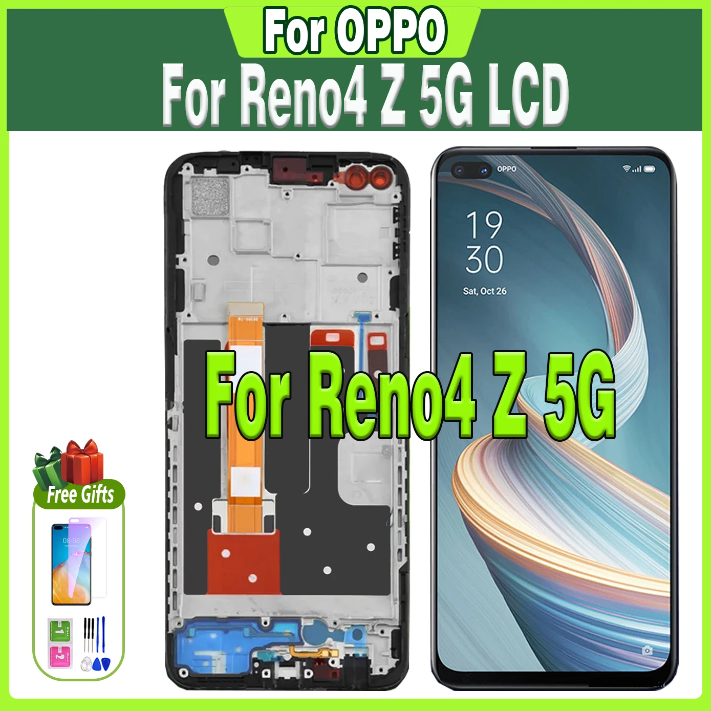 100% протестированный ЖК-дисплей 6,57 дюйма для OPPO Reno4 Z 5G CPH2065, оригинальный сенсорный экран, дигитайзер для Reno 4Z, запасные части