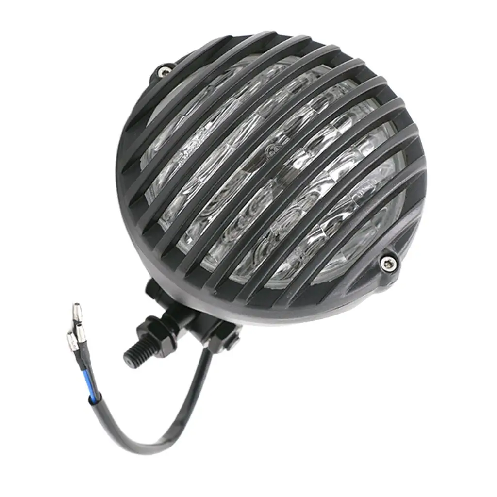

12V Grill Motorcycle Headlight for Chopper Bobber Black