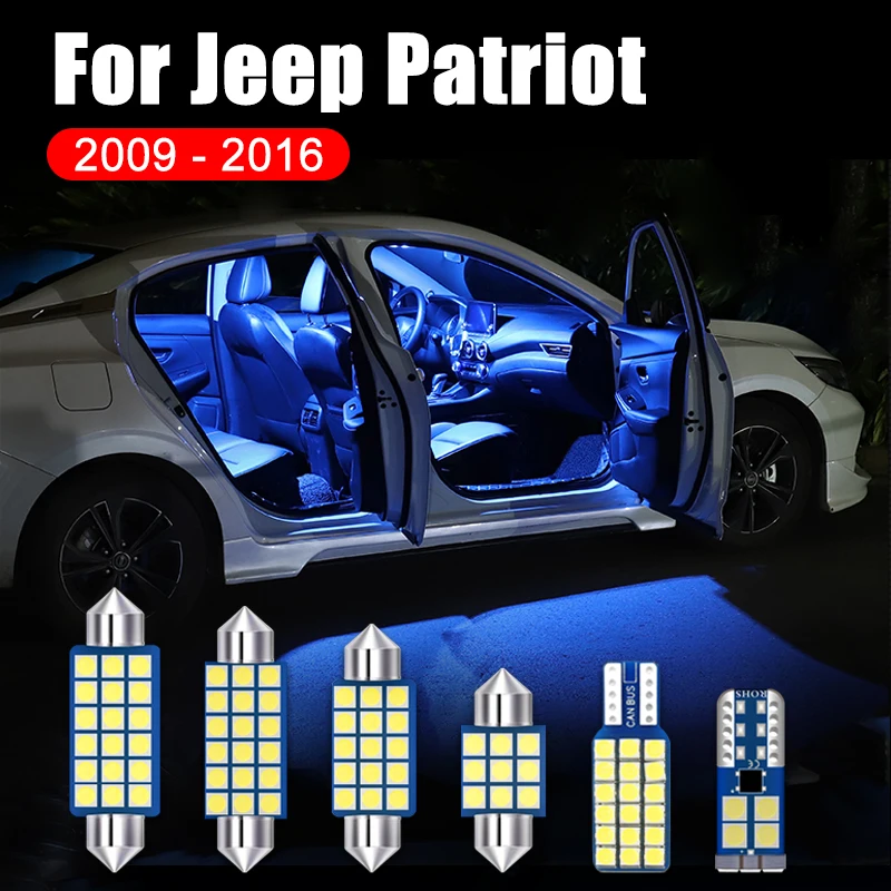 

For Jeep Patriot 2009-2012 2013 2014 2015 2016 4PCS Error Free Car LED Bulb Interior Dome Reading Lights Trunk Lamps Accessories