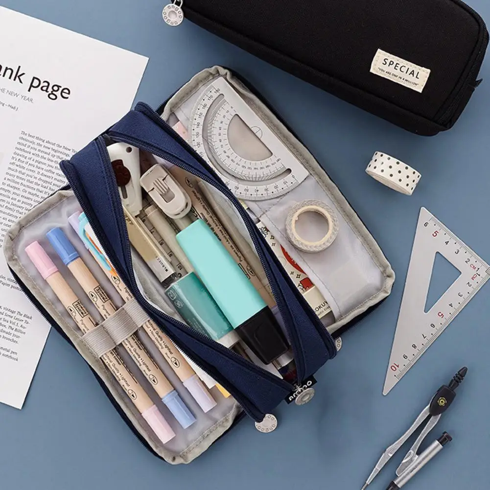 

Простая Сумка для ручек, портативный пенал, Многофункциональные Канцелярские Принадлежности для мальчиков и девочек, сумка для ручек, мага...