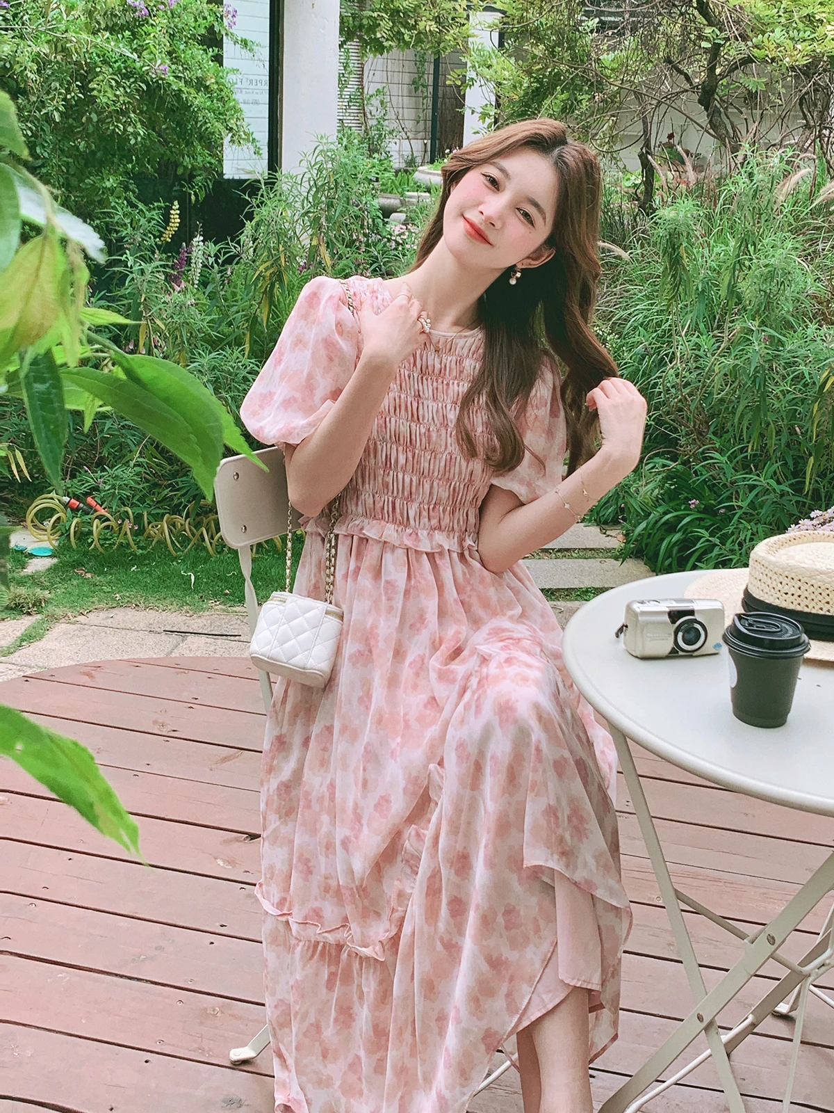 Розовое платье женское лето 2024 Новое поступление элегантная юбка с пышными