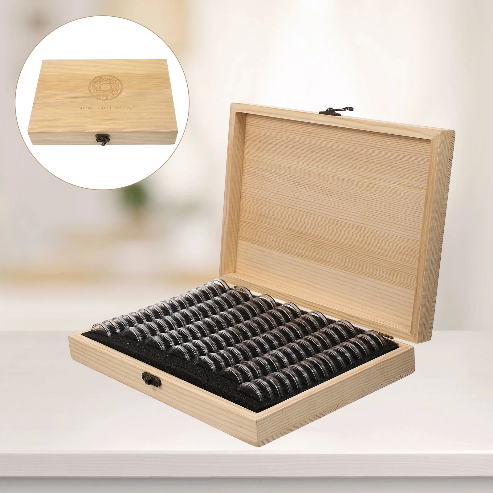 

1 Set Wooden Empty Case Commemorative Box Empty Box Collection Box Case Organizer Shell