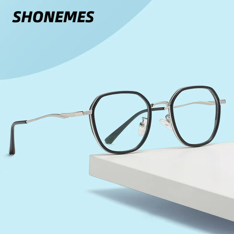 SHONEMES Hexagonal Optical Glasses Luxury Design Anti Blue Light Blocking Glasses TR90 Frames Polygon Eyeglasses for Men Women