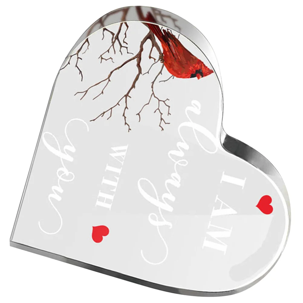

Inspirational Quotes Decor Acrylic Heart Shaped Keepsake Tabletop Clear Ornament