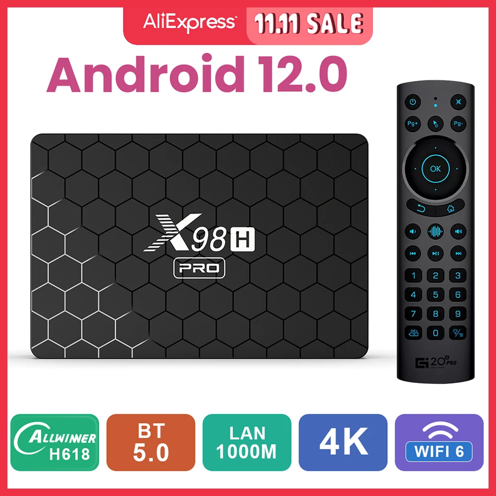 

ТВ-приставка Transpeed, Android 12, OTA обновления, 3D, 4K, Двойной Wi-Fi, GPU Mali G31 MP2 HDR10 + очень быстрая приставка
