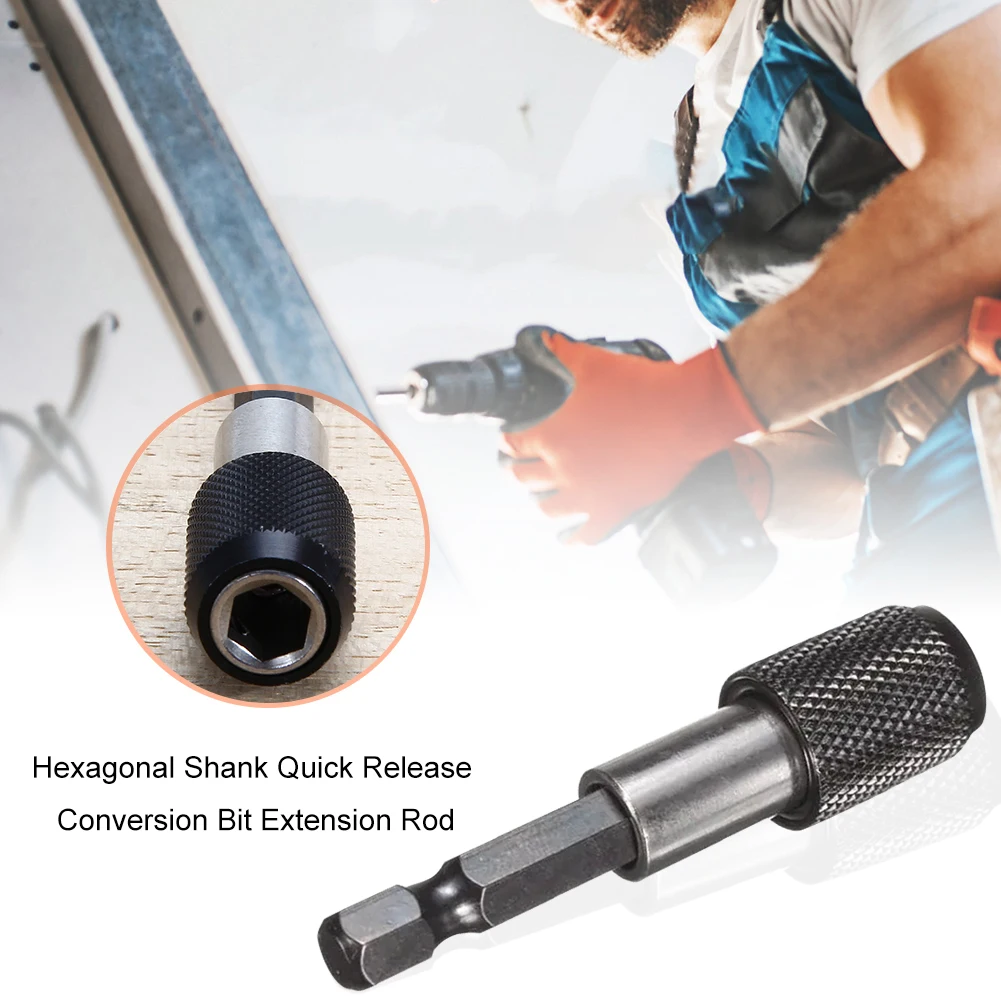 

6.35mm Extension Bar Adapter Drill Bit Quick Release 1/4 Inch Hex Handle Pivoting Bit Holder for Electric Drill Screwdriver