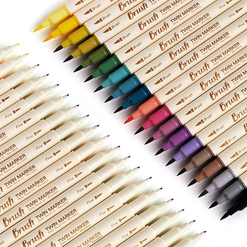 Маркеры с двойным наконечником в стиле ретро 3 шт./компл. акварельные ручки для