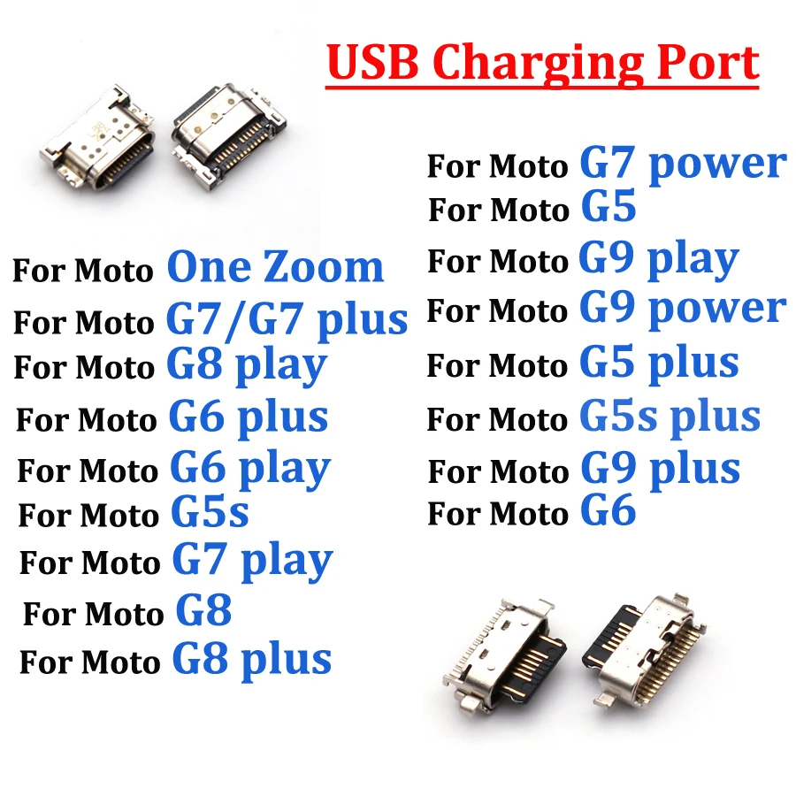 

50 шт., разъем для подключения к зарядному порту для Moto G9 G4 G5 G5S G5S G6 G7 Play Power One Zoom G8 G9 plus