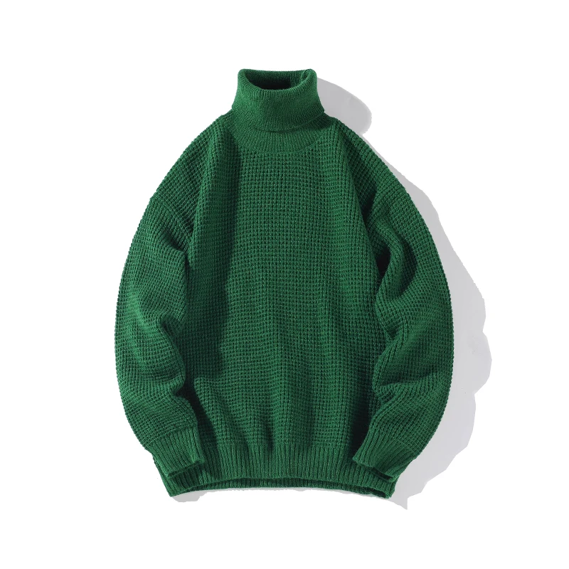 

Mens Turtleneck Sweater Harajuku Casual Loose Solid Pullover Winter Warm Long Sleeve Oversized Knit Sweaters Unisex Streetwear
