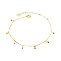 simple and fashion round ball anklet for women stainless steel plated 18k gold 2022 trend round ball anklet jewelry