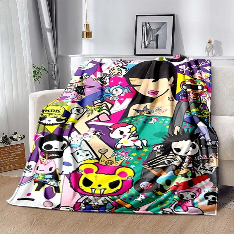 Фото Модные, надежные и стильные одеяла Tokidoki, мягкие, портативные и подходящие для всех сезонов. Уникальный подарок на день рождения. №2