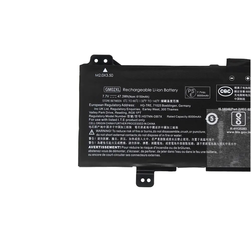 Новый аккумулятор для ноутбука GM02XL 7 В 47 3 Втч серии HP Chromebook 14 G5 X360 11 G1 917679 -271 HSTNN-DB7X