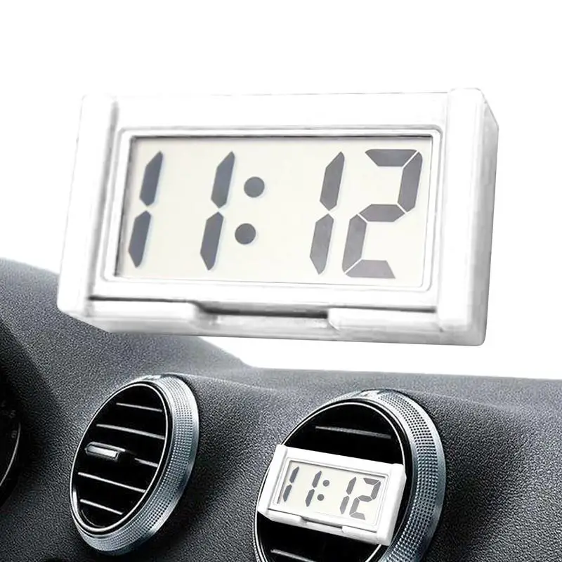 

Mini Digital Clock Battery Operated Large Screen Digital Clock For Car Lightweight Car Accessories Self Adhesive Mini Clock