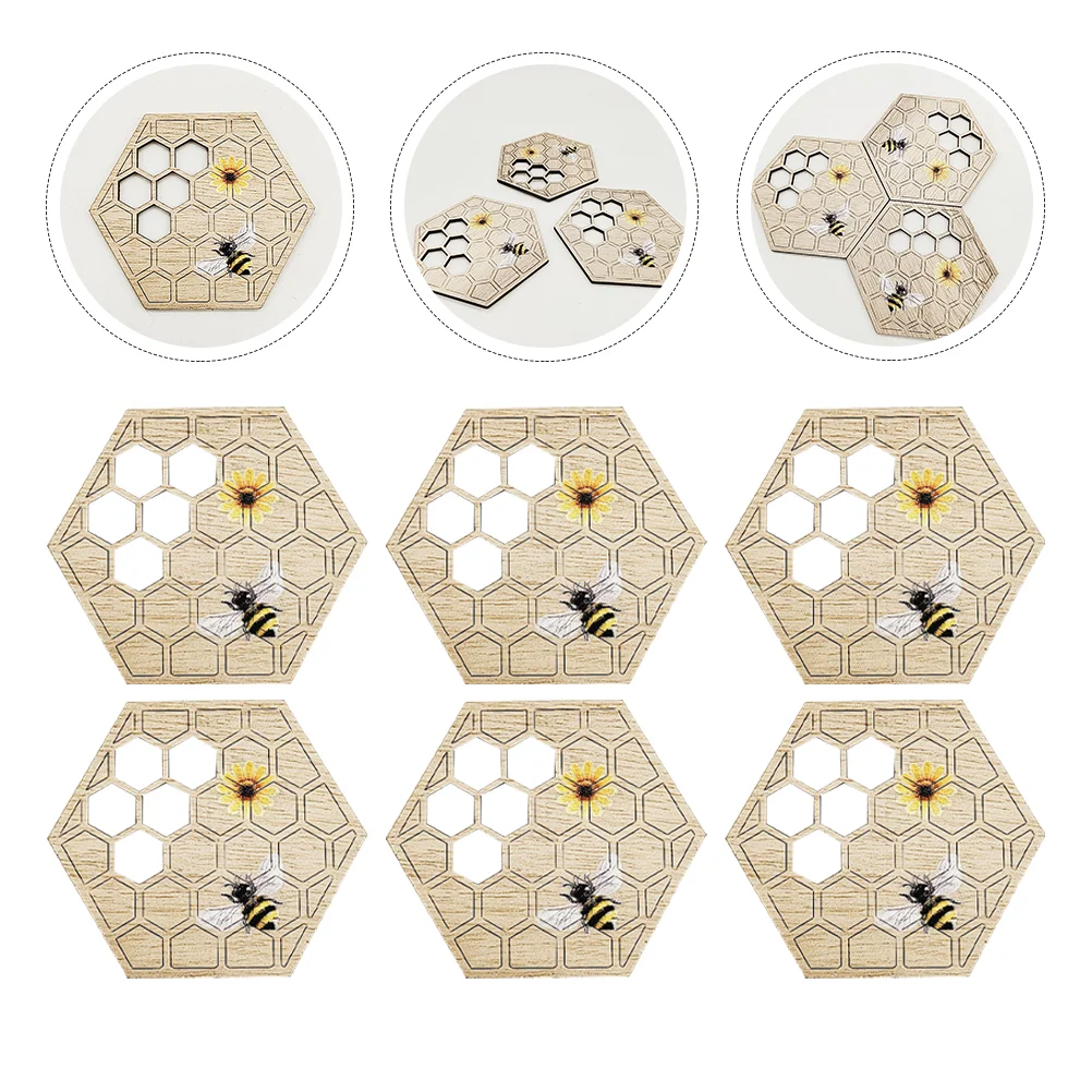 

Coasters Wooden Coffee Cup Tea Matplacemat Wood Coaster Honeycomb Beverage Holder Pot Resistant Trivets Potholders Heat Kungfu