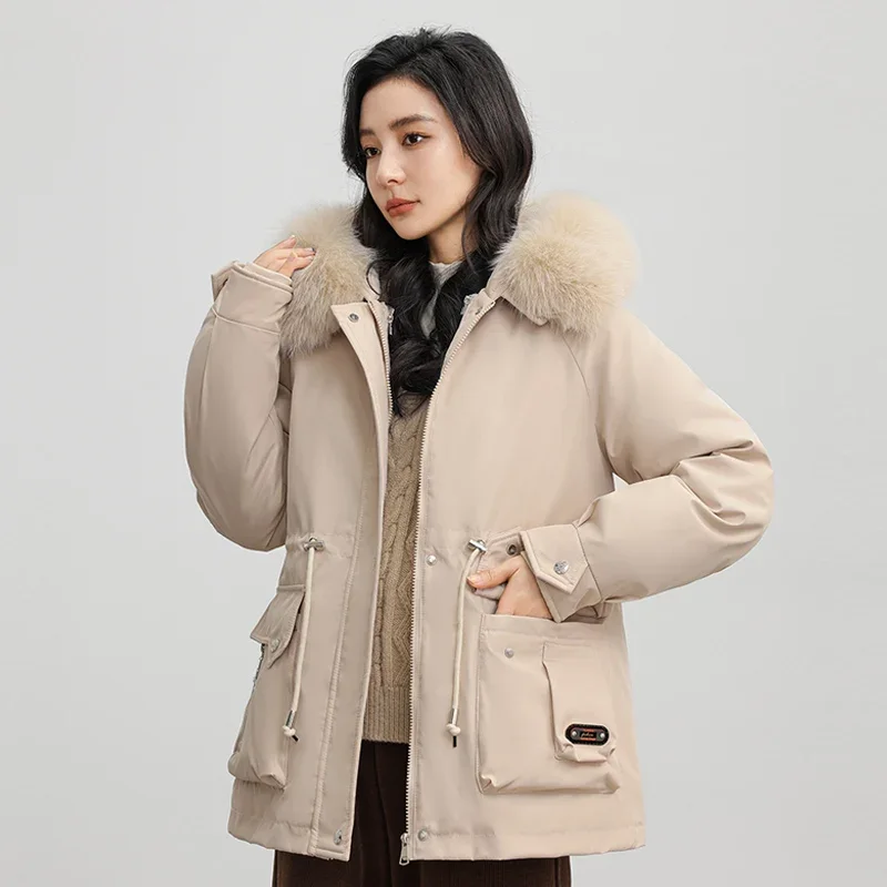 Теплая парка модная зимняя куртка женская короткая 3XL Женская зимнее пальто