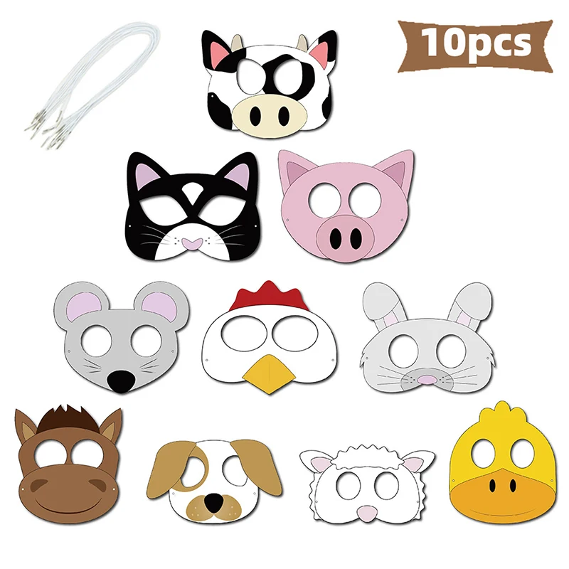 

Бумажная маска с мультяшными животными WEHRPARTY