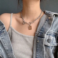 stillgirl 1pc punk stainless steel pendant necklace for women men grunge chain portrait couple emo jewelry collares para mujer
