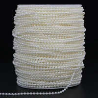 2 10meters 3mm4mm5mm6mm8mm10mm craft square imitation pearl beads cotton line chain for diy wedding party decoration party